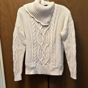 Lauren Ralph Lauren Cream Cable Knit Turtleneck Sweater